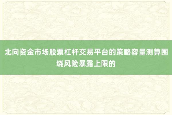 北向资金市场股票杠杆交易平台的策略容量测算围绕风险暴露上限的
