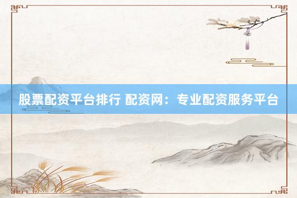 股票配资平台排行 配资网:专业配资服务平台